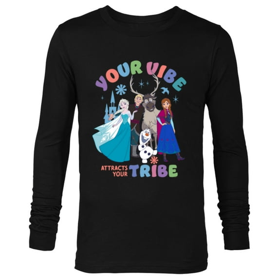 Disney Princess Frozen Friends Your Vibe Attracts Your Tribe - Long Sleeve T-Shirt for Men - Customized-Black