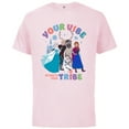 thumbnail image 1 of Disney Princess Frozen Friends Your Vibe Attracts Your Tribe - Short Sleeve Cotton T-Shirt for Adults - Customized-Soft Pink, 1 of 5