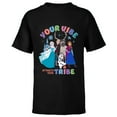 thumbnail image 1 of Disney Princess Frozen Friends Your Vibe Attracts Your Tribe - Short Sleeve T-Shirt for Kids - Customized-Black, 1 of 5