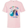 thumbnail image 1 of Disney Princess Frozen Friends Your Vibe Attracts Your Tribe - Short Sleeve T-Shirt for Kids - Customized-Soft Pink, 1 of 5