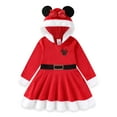 thumbnail image 1 of Disney Princess Frozen Minnie Mouse Cosplay Christmas Holiday Long Sleeve Hooded Santa Dress for Toddler to Big Kids (Girls), Sizes 2T-8, 1 of 6