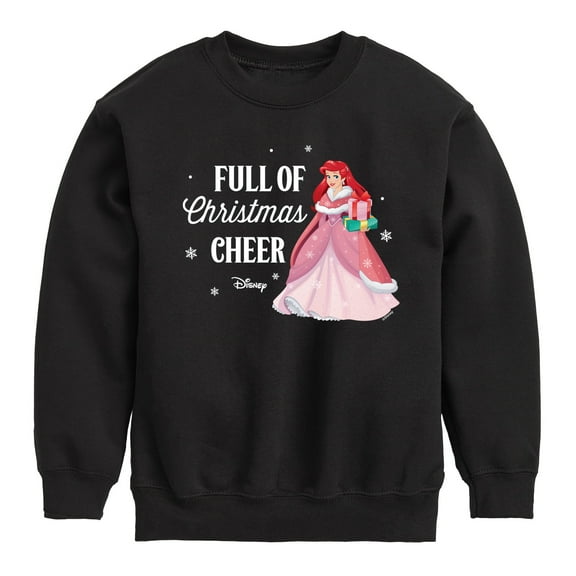 Disney Princess - Full Of Christmas Cheer Ariel - Youth Crew Fleece Sweatshirt