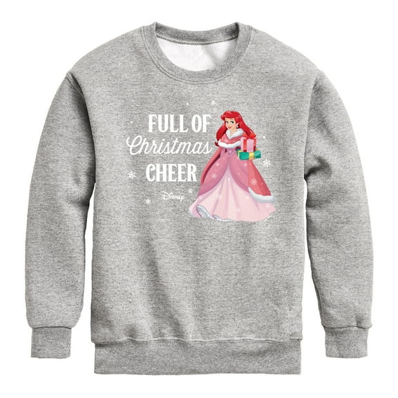 Disney Princess - Full Of Christmas Cheer Ariel - Youth Crew Fleece Sweatshirt