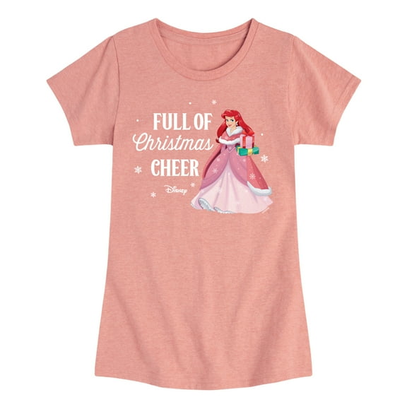 Disney Princess - Full Of Christmas Cheer Ariel - Youth Girls Short Sleeve T-Shirt
