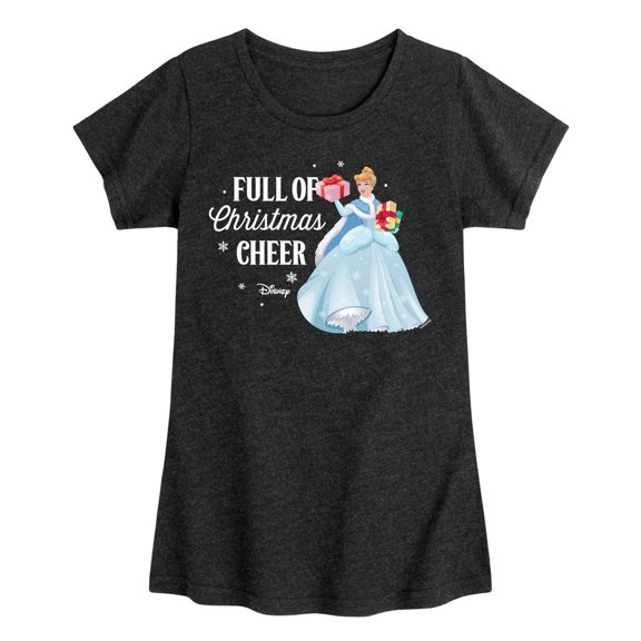Disney Princess - Full Of Christmas Cheer Cinderella - Youth Girls Short Sleeve T-Shirt
