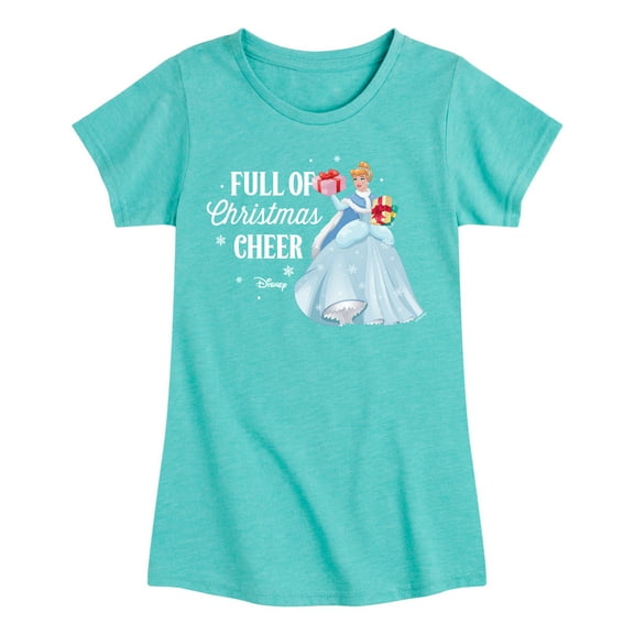 Disney Princess - Full Of Christmas Cheer Cinderella - Youth Girls Short Sleeve T-Shirt
