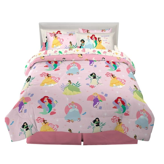 Disney Princess Full Size Comforter & Sheets with Sham, 7 Piece Set