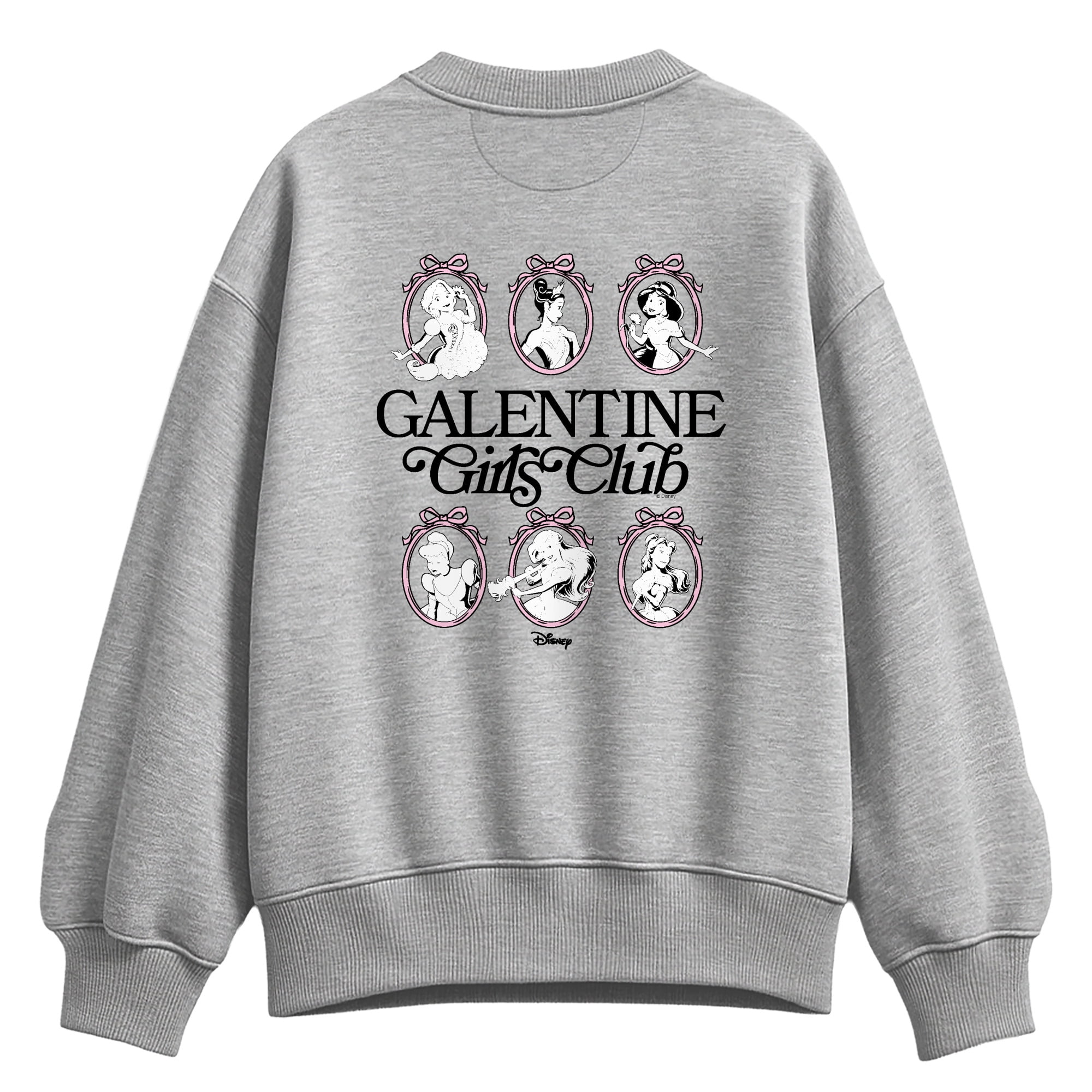 Disney - Princess Galentine Girls Club Oversized Fleece Crew Sweatshirt