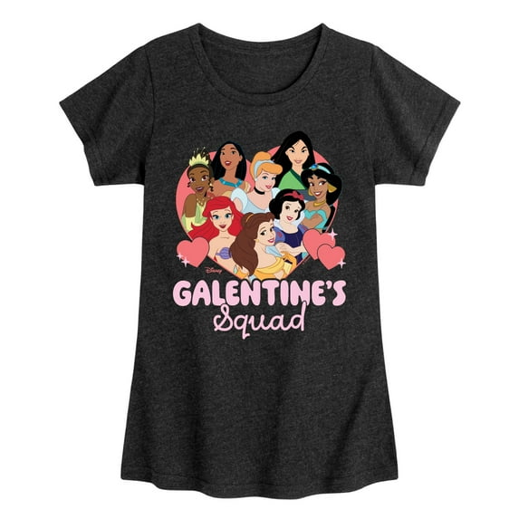 Disney Princess - Galentines Squad - Girls Toddler And Youth Fitted Short Sleeve Graphic T-Shirt