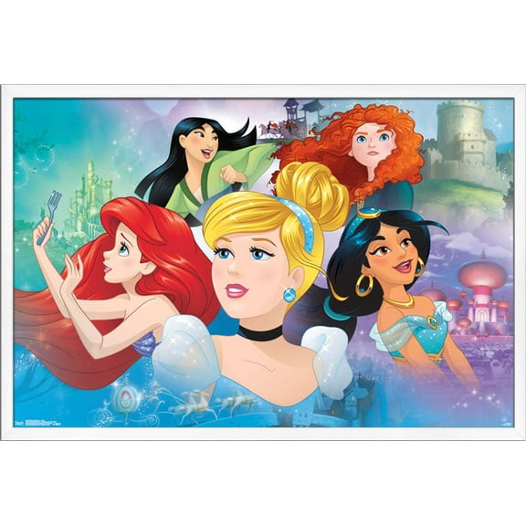 Disney Princess - Gaze Wall Poster, 22.375" x 34", Framed
