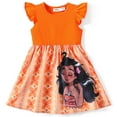 thumbnail image 1 of Disney Princess Girl Dresses Moana Ariel Character Ruffled Sleeveless Dress Size 2-6, 1 of 7