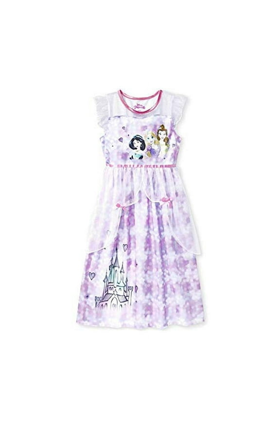 Princess Girl's Satin Watercolor Satin and Tulle Nightgown Size XS 4-5