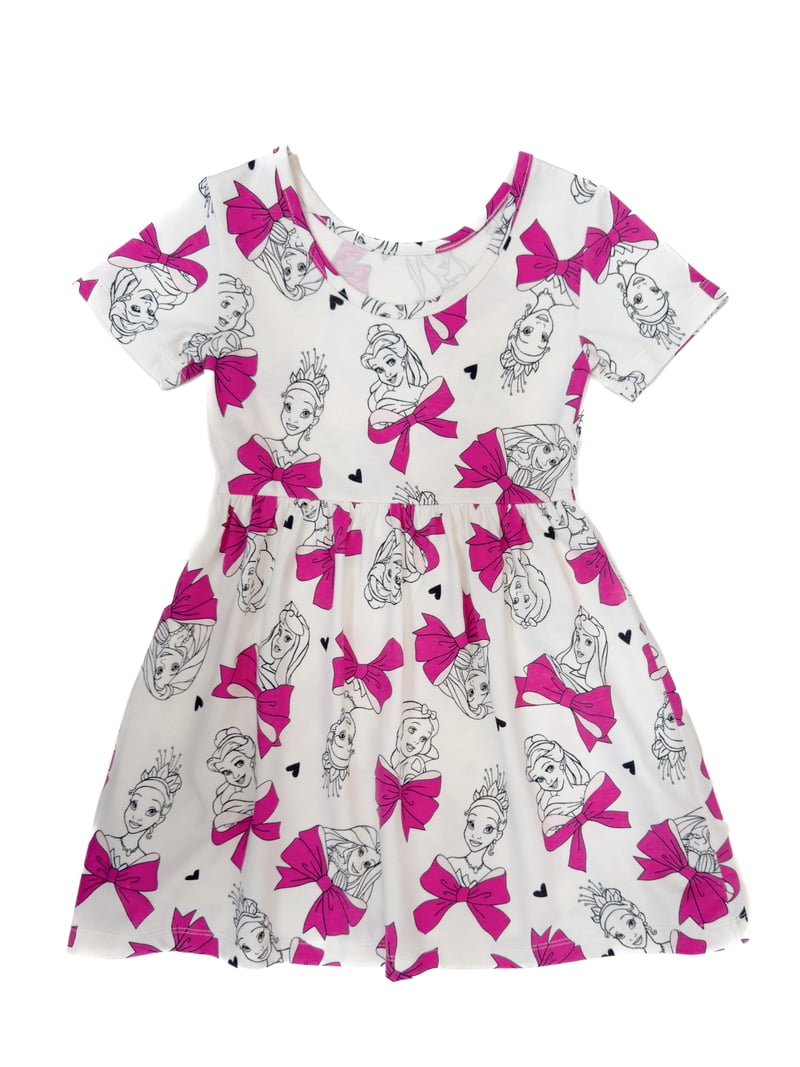disney princess print dress Disney Princess Skater Dress with Pockets, Princess Bold Floral Pink