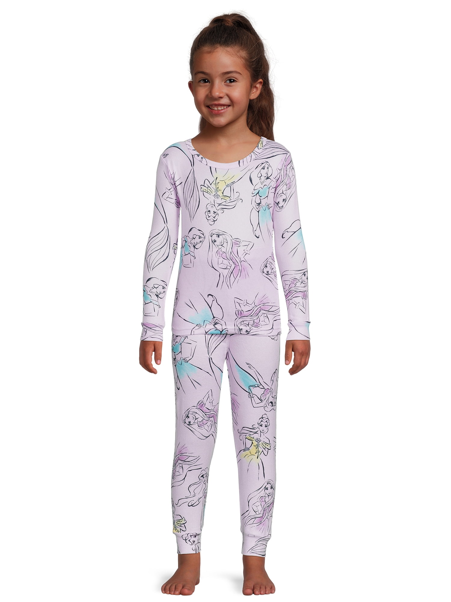 Disney Princess Baby Girl 2pcs Character Print Long-sleeve Top and Leggings  Set