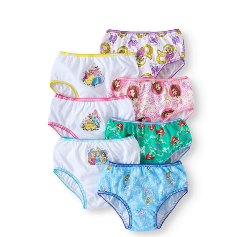 Disney Princess Girls Brief Underwear 7-Pack, Sizes 4-8