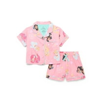 Disney Junior Minnie Mouse Girl's 3 Piece Hooded Robe & Pajama Set (XXS
