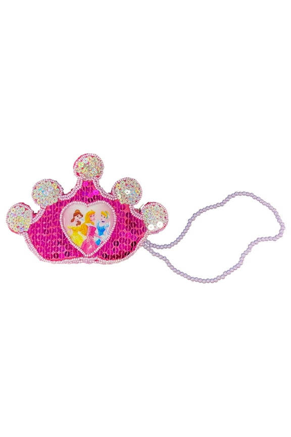 Princess Girls Crown Coin Purse Beaded Sequin Wristlet Wallet
