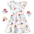 thumbnail image 1 of Disney Princess Girls Dresses Ariel Little Mermaid White Ruffled Summer Beach Holiday Fairy Dress Baby Toddlers 2T, 1 of 9