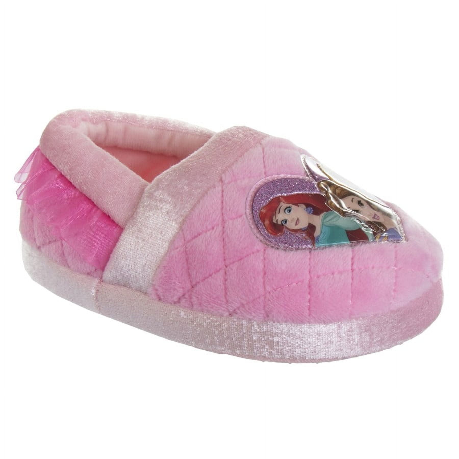 Disney Princess Girls Dual Sizes Slippers. Toddler Little Kids . Pink 7 8