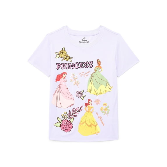 Disney Princess Girls Embroidered Graphic T-Shirt, Sizes 4-16
