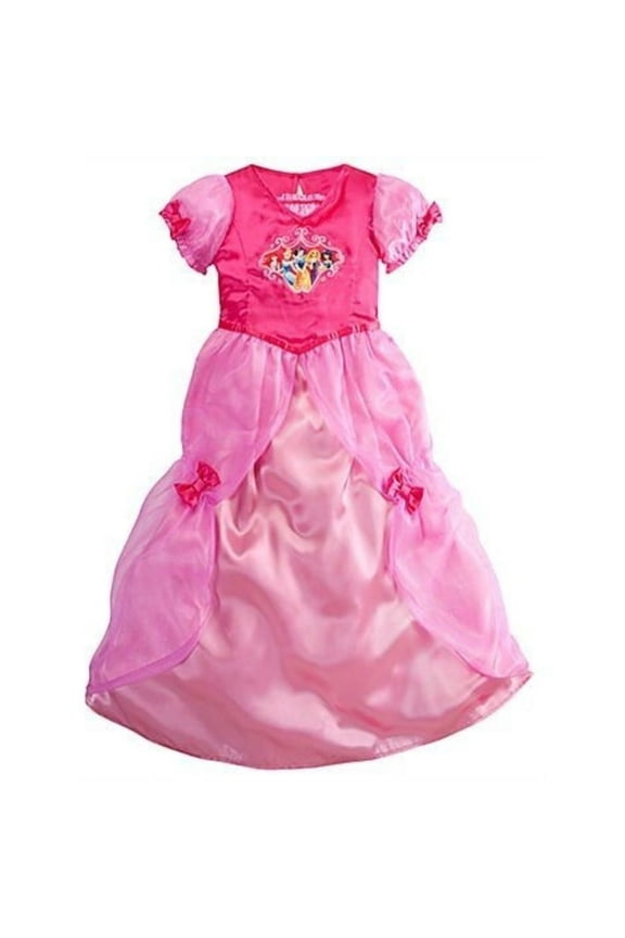 Princess Girls Fancy Satinet and Tulle Pink Character Nightgown, Size 5/6