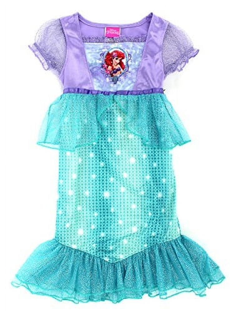 Disney Princess Girls Fantasy Nightgown Pajamas (2T, Ariel Mermaid