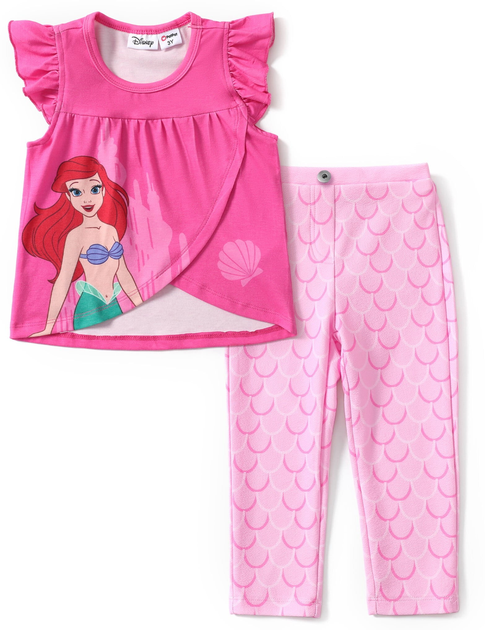 Claire & Charlie Girls Turquoise Striped Princess Tunic with Pink Leggings