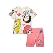 LILO & STITCH Disney Princess Girls Graphic T-Shirt and Bike Shorts Set, 2-Piece, Sizes 4-16