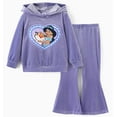 thumbnail image 1 of Disney Princess Girls Hoodie Jasmine Graphic Heart Sweatshirt and Flared Pants Velvet 2 Pieces School Outfits Toddler 3T, 1 of 9