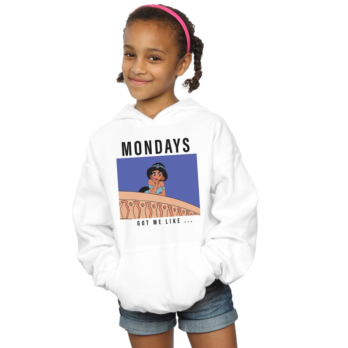 Disney Princess Girls Jasmine Mondays Got Me Like Hoodie - Walmart.com