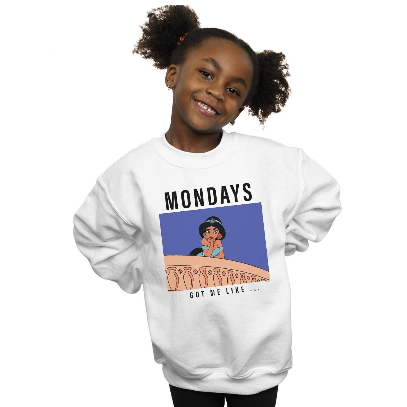 Disney Princess Girls Jasmine Mondays Got Me Like Sweatshirt - Walmart.com