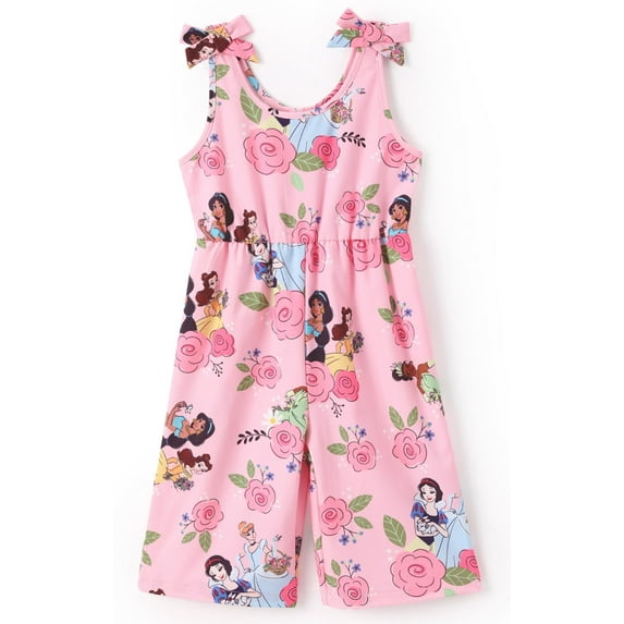 Disney Princess Girls Jumpsuits Rompers Jasmine/Belle/Cinderella/Tiana One-Piece Pink Outfits Kids 5-6Y