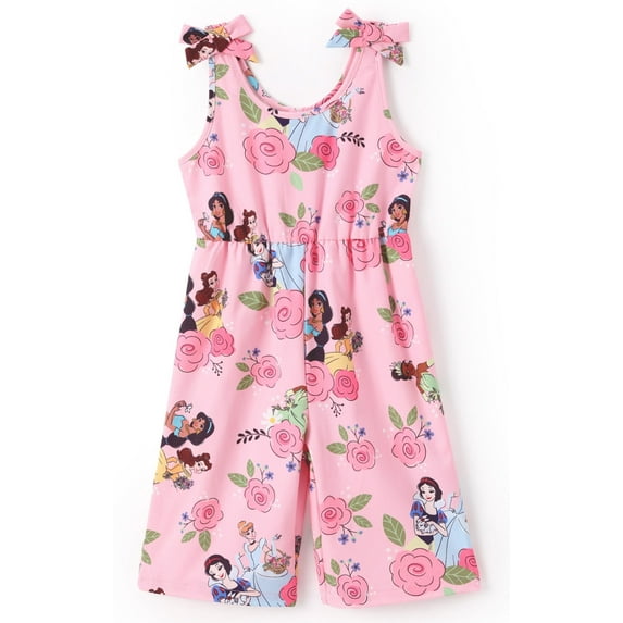 Disney Princess Girls Jumpsuits Rompers Jasmine/Belle/Cinderella/Tiana One-Piece Pink Outfits Toddler Kids 3T