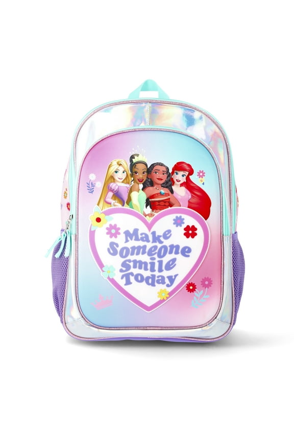 Princess Girls' Light Up Single Backpack, Light Pink