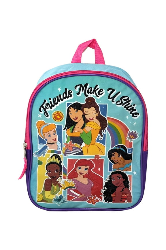 Princesses Backpack 11" Ariel Tiana Belle Mulan Cinderella