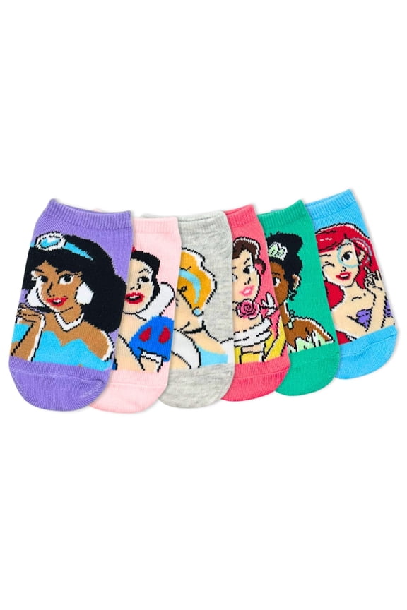 Girls No-Show Socks, 6-Pack, Sizes S/M-M/L