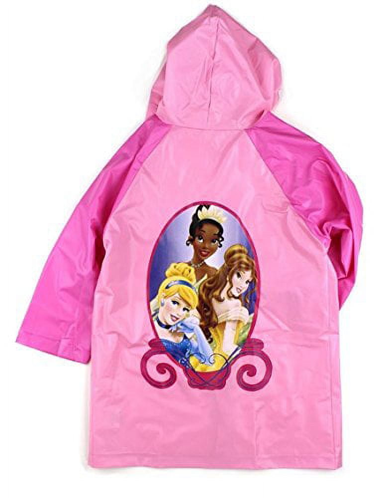 Disney Princess Girls Pink Rain Poncho Raincoat (M(4/5))