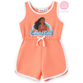 thumbnail image 1 of Disney Princess Girls Rompers Cotton Moana Graphic Bow Crewneck Tank Top Jumpsuits Outfits Toddlers Kids 4-5T, 1 of 10