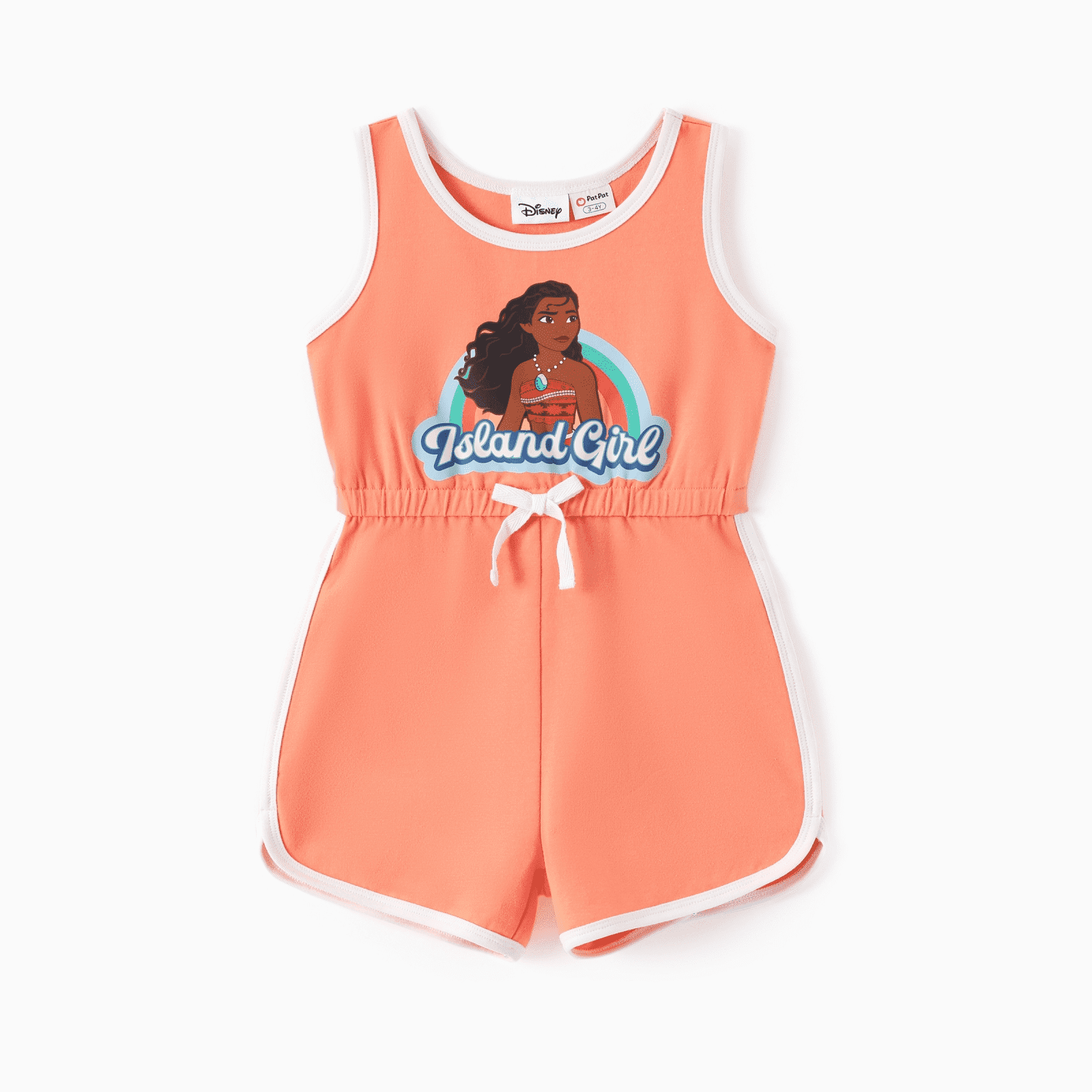 Disney Princess Girls Rompers Cotton Moana Graphic Bow Crewneck Tank ...
