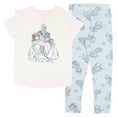 thumbnail image 1 of Disney Princess Girls Ruffle Sleeve T-Shirt & Leggings - Cinderella, Snow White, Belle, Jasmine, Mulan, Tiana - 2-Piece Bundle Set for Kids (Sizes 2T-6X), 1 of 14