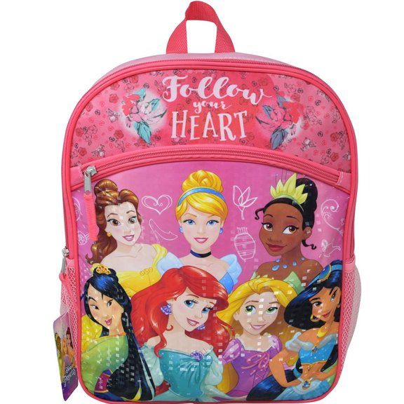 Disney Princess Girls School Backpack 16" with front pocket