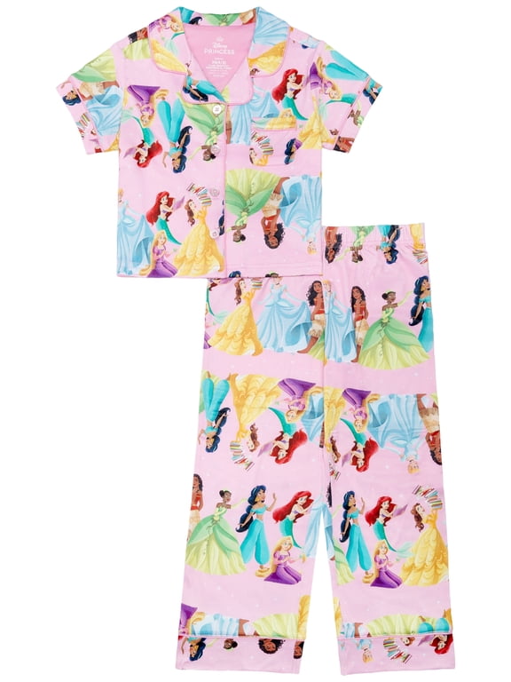 Girls Button Front Top and Pants Pajama Set, 2-Piece, Sizes 4-12