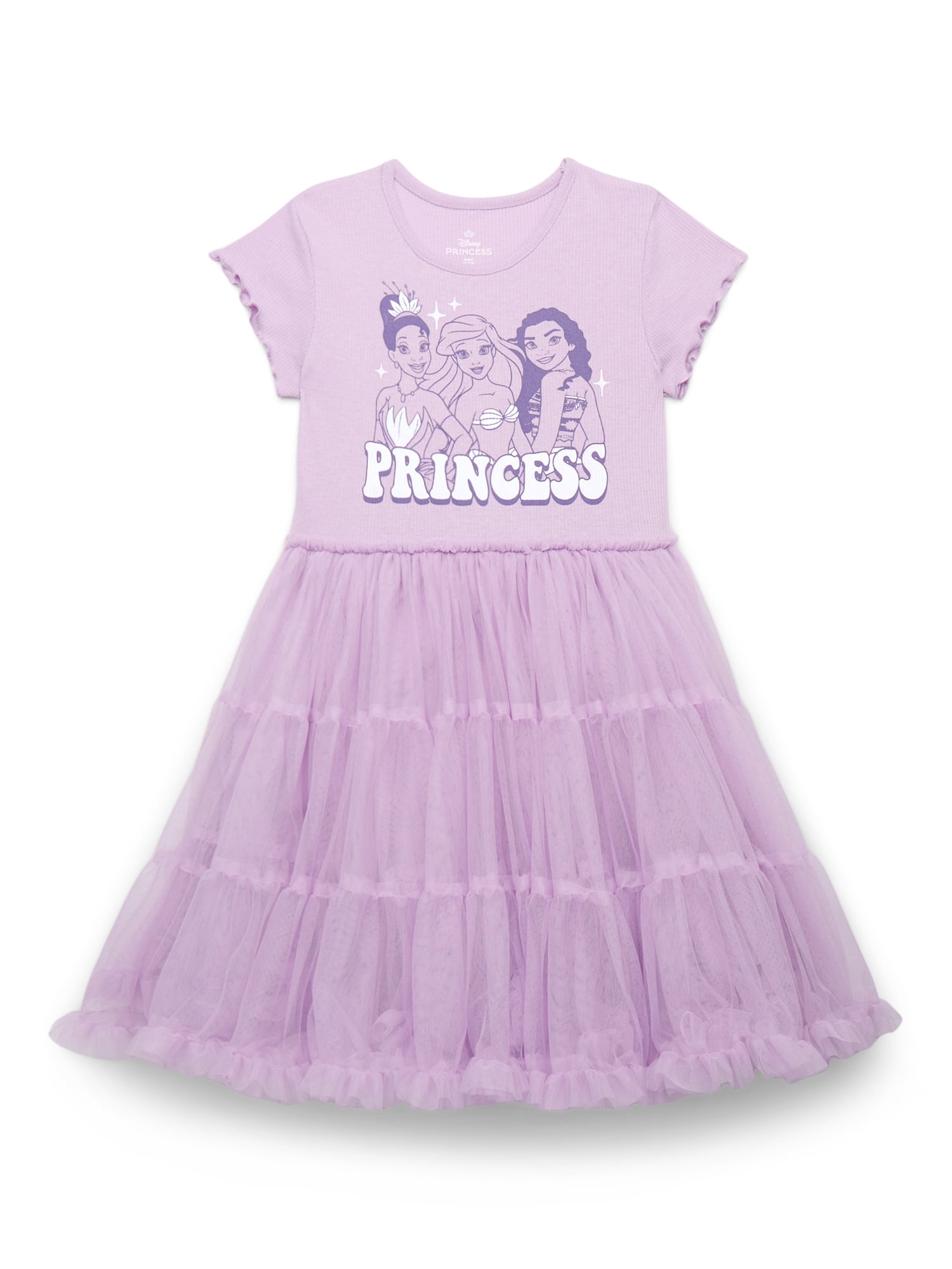 Disney Princesses Girls Graphic Tiered Tutu Dress, Sizes 4-12