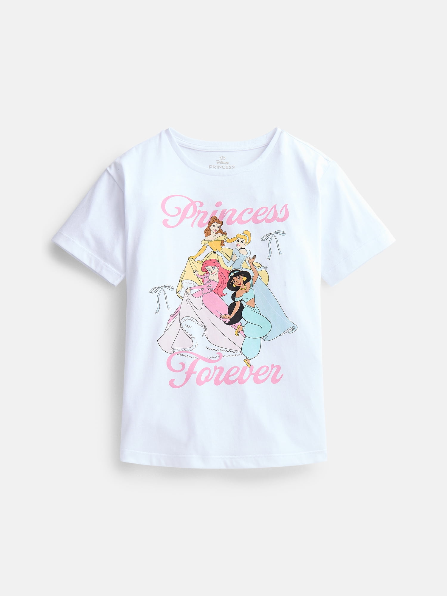 Disney Princess Girls' Graphic Tee with Short Sleeves, Sizes 4-16