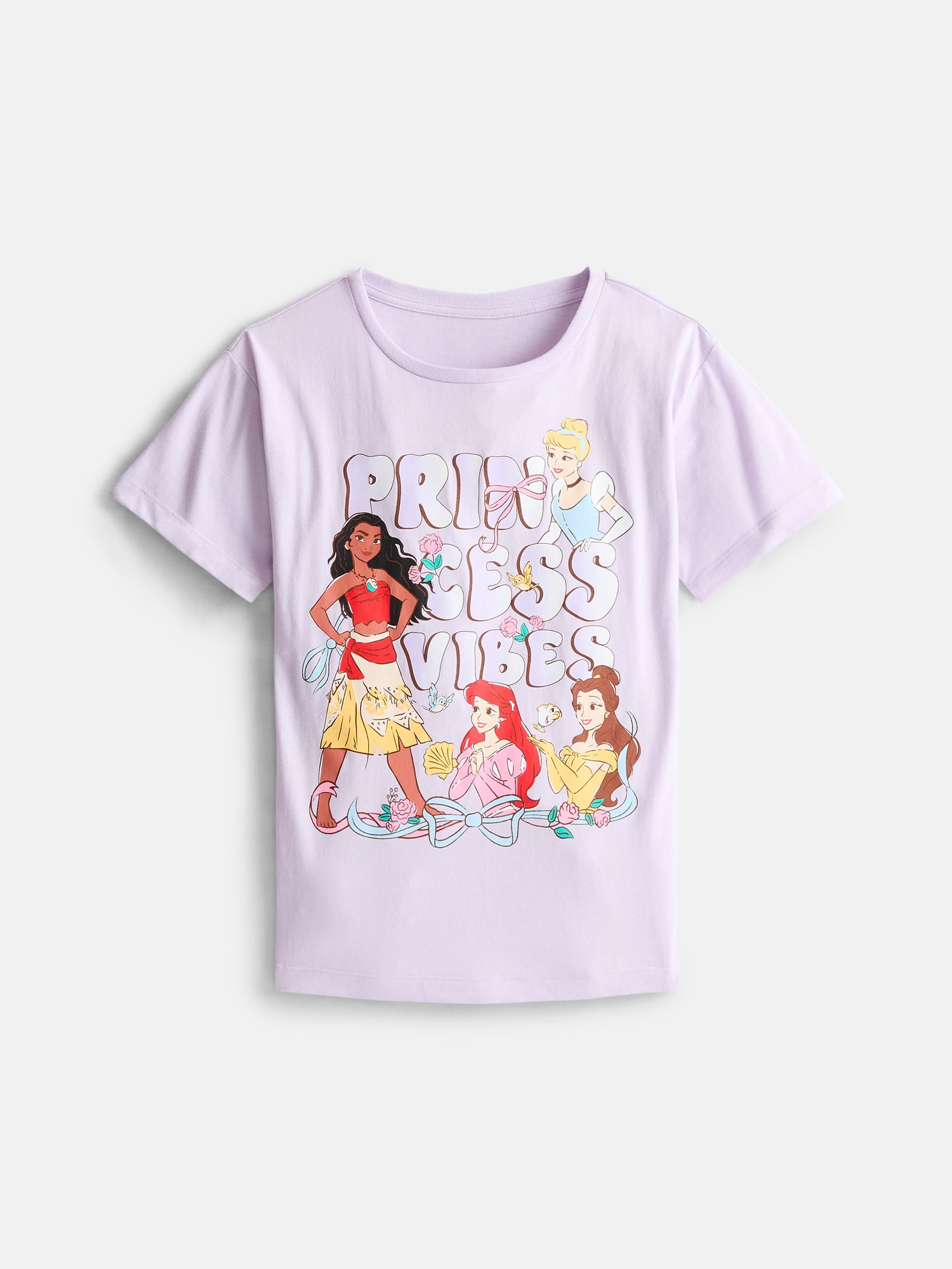 Disney Princess Girls' Graphic Tee with Short Sleeves, Sizes 4-16