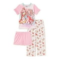 thumbnail image 1 of Disney Princess Girls Short Sleeve Top, Shorts, and Pant, 3-Piece Classic Pajama Set, Sizes 4-10, 1 of 3