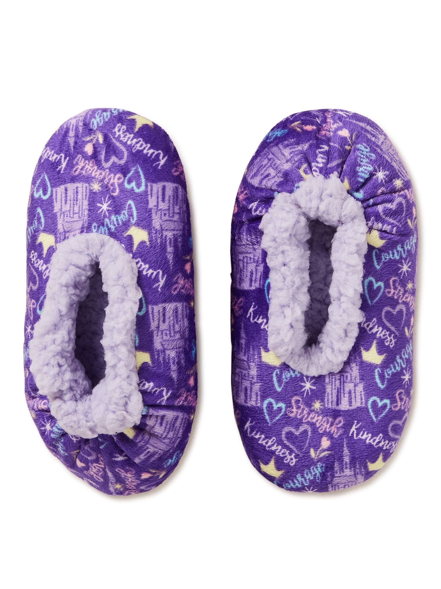Disney Princess Girls Slipper Socks with Faux Sherpa Lining