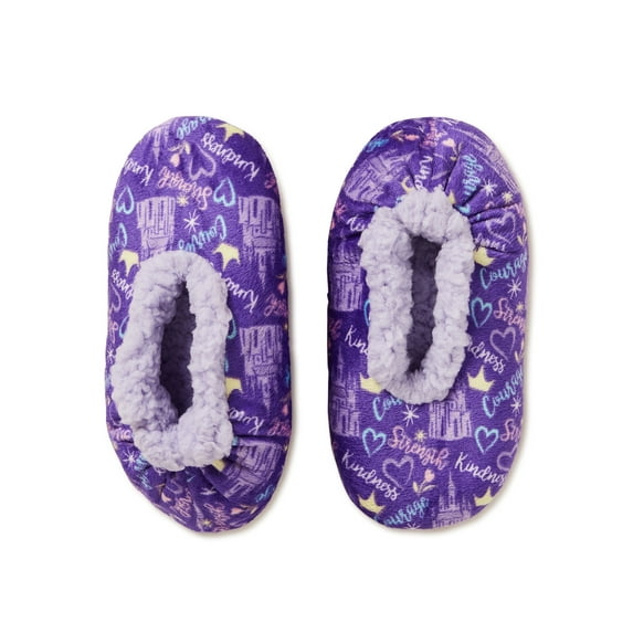 Disney Princess Girls Slipper Socks with Faux Sherpa Lining