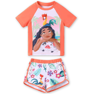 Disney Princess Girls Swimsuits Moana Graphic Swim Top and Shorts Bathing Suits 2 Pieces Sets Sizes 2-6