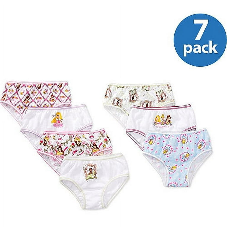 Disney Princess, Girls Underwear, 7 Pack Panties (Little Girls